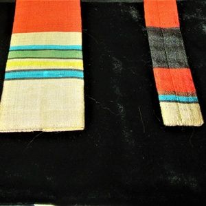 VTG ROOSTER THAI SILK STRIPED NARROW FLAT END TIE
